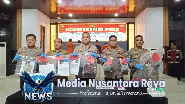 Polres Mesuji Gelar Konferensi Pers, Terkait Hasil Ungkap Kasus dalam Ops Pekat Krakatau 2025 Selama 14 Hari