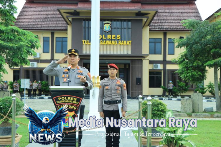 Kapolres Tulang Bawang Barat Pimpin Upacara Sertijab Kabag Ops, Kasat Samapta, Kasat Intelkam dan Kapolsek Lambu Kibang