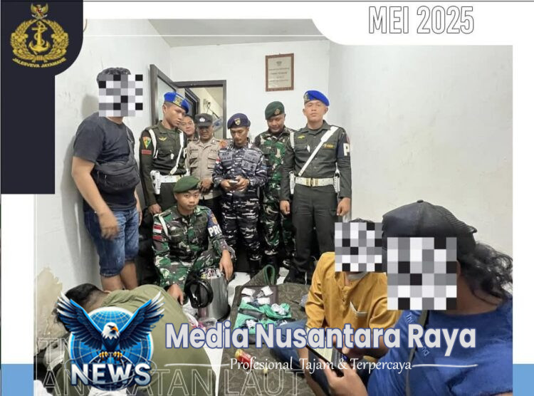 TNI AL Bersama Satgas TNI/Polri Berhasil Amankan Terduga Kurir dan Narkotika Jenis Sabu Sebanyak 200 Gram di Nunukan