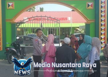 Polsek Kota Agung Amankan Kegiatan Verifikasi dan Tes SPMB MTsN 1 Tanggamus