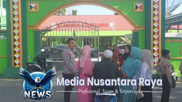 Polsek Kota Agung Amankan Kegiatan Verifikasi dan Tes SPMB MTsN 1 Tanggamus