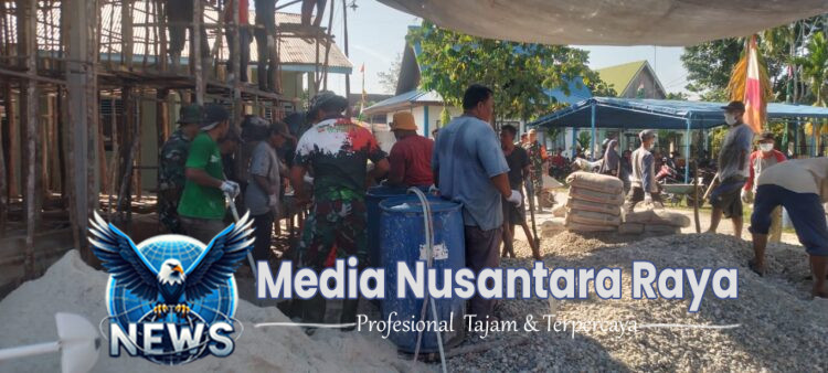 Jelang Penutupan TMMD ke-124 Kodim 0320 Dumai, TNI dan Warga Berjibaku Gotong Royong Pengecoran Masjid Al-Ikhsan di Bukit Kayu Kapur