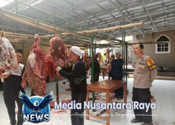 Bhabinkamtibmas Polsek Ciampea Polres Bogor Laksanakan Kontrol Penyembelihan Hewan Kurban di Desa Cibuntu
