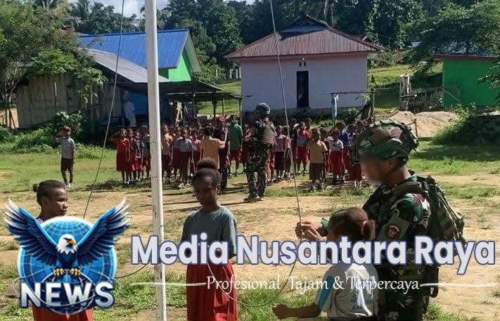 Satgas Pamtas RI-PNG Mobile Gobang IV Yonif 10 Marinir Bangun Karakter Kebangsaan Generasi Penerus Papua