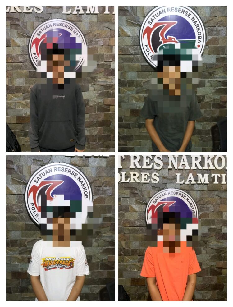 Polres Lampung Timur Amankan 4 Orang Pelaku Penyalahgunaan Narkotika