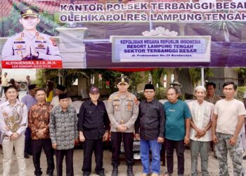 Kapolres Lampung Tengah Letakkan Batu Pertama Pembangunan Mako Polsek Terbanggi Besar, Ini Pesan Yang Disampaikan