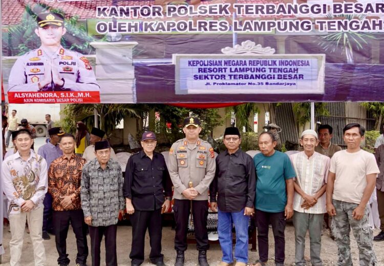 Kapolres Lampung Tengah Letakkan Batu Pertama Pembangunan Mako Polsek Terbanggi Besar, Ini Pesan Yang Disampaikan