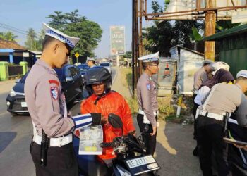 Dalam Rangka Ops Patuh Krakatau 2025, Polres Lampung Timur Gelar Razia Lalu Lintas di Kecamatan Pekalongan