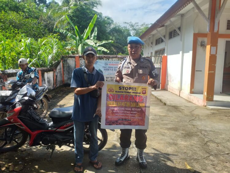 Cegah Karhutla, Polsek Menjalin Sosialisasikan Warga Larangan Bakar Lahan