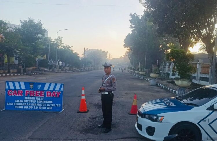 Pemda dan Polres Lampung Tengah Gelar Car Free Day di Tugu Canang Pepadun, ini Tujuannya