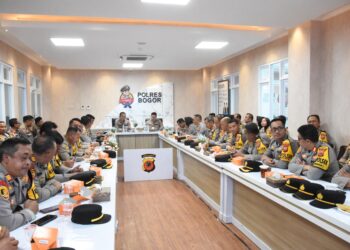 Kapolres Bogor Pimpin Anev Mingguan Sitkamtibmas di Wilayah Hukum Polres Bogor