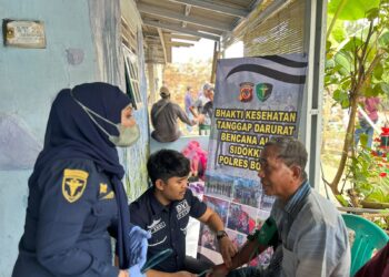 Dokkes Polres Bogor Laksanakan Bhakti Kesehatan Tanggap Bencana di Rancabungur