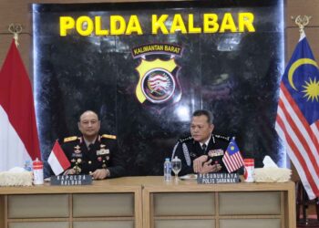Perkuat Kerjasama Lintas Batas Negara, Polda Kalbar Gelar Rapat Koordinasi Dengan PDRM Kontinjen Serawak