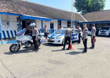 Tingkatkan Layanan, Sat Lantas Polres Wonogiri Gelar Pelatihan Pengawalan VVIP