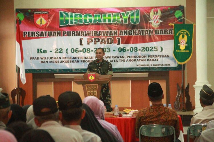 Bupati Dan Dandim 0728/Wonogiri Hadiri Syukuran HUT ke-22 Persatuan Purnawirawan TNI AD