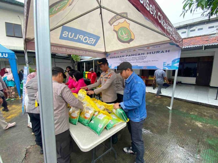 Gerakan Pangan Murah di Polsek Cikarang Barat, Bukti Kepedulian Polri untuk Warga
