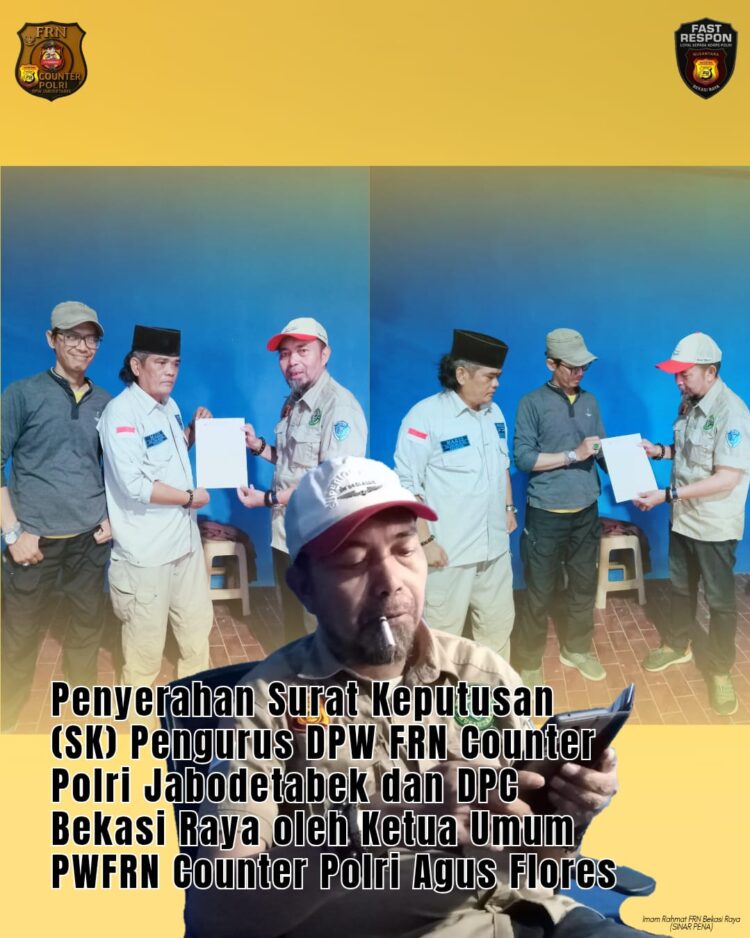 Penyerahan SK di Kantor Baru, Agus Flores Konsolidasikan FRN di Jabodetabek dan Bekasi Raya