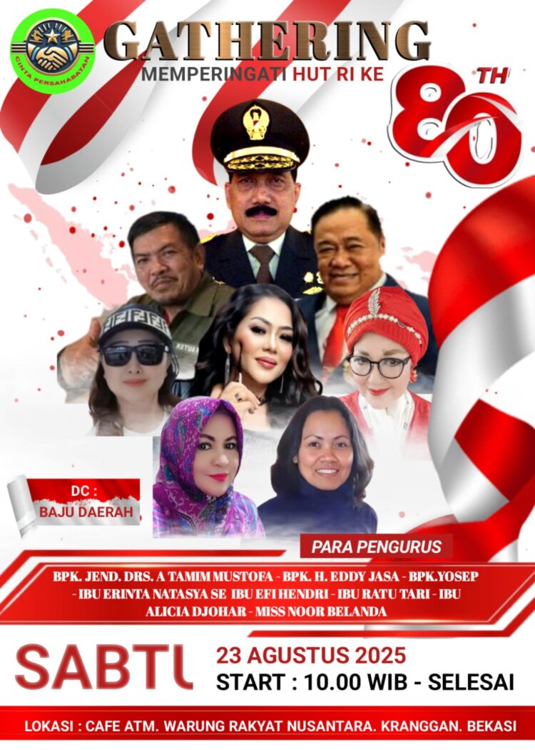 SELURUH KETUA KETUA KOMUNITAS BERSATU DALAM MEMPERINGATI DIRGAHAYU RI KE 80 HARI SABTU 23 AGUSTUS 2025