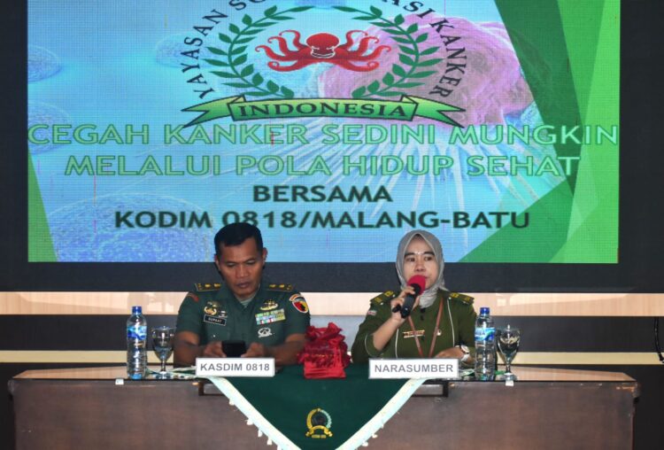 Sosialisasi Kanker di Kodim 0818/Malang-Batu, Wujud Kepedulian Terhadap Kesehatan Prajurit dan Keluarga