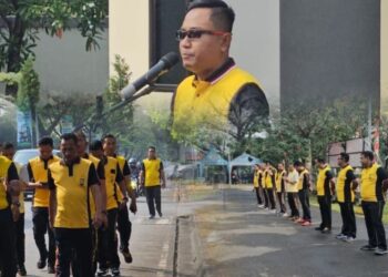 Apel Pagi dan Olahraga Bersama Tingkatkan Disiplin dan Kekompakan Personel Polsek Cikarang Selatan