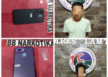 Polres Lampung Timur Mengamankan Dua orang Tersangka penyalahguna narkotika