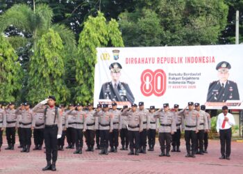 Upacara HUT ke-80 RI, Pesan Kapolres Langkat: Jaga Persatuan dan Keamanan Bangsa