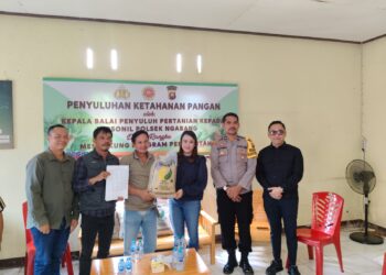 Bhabinkamtibmas Polsubsektor Jelimpo Hadiri Penyerahan Bantuan Bibit Padi Unggul INFARI 32 HDB dari Anggota DPR RI