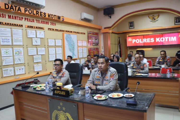 Polres Kotim Mengikuti Vidio Conference, Kapolri Pimpin Anev Sitkamtibmas Terkini Dan Kesiapan Pengamanan Unras.