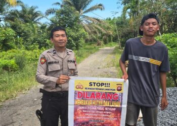 Personil Polsek Menjalin Laksanakan Sosialisasi Karhutla