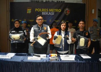 Komplotan Spesialis Maling Motor Beat Ditangkap Beserta BB Celurit oleh Polisi Bekasi