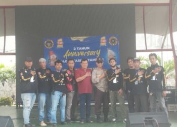 Polsek Tambun Selatan Kawal Anniversary Komunitas Ojol, Sampaikan Pesan Kondusifitas   