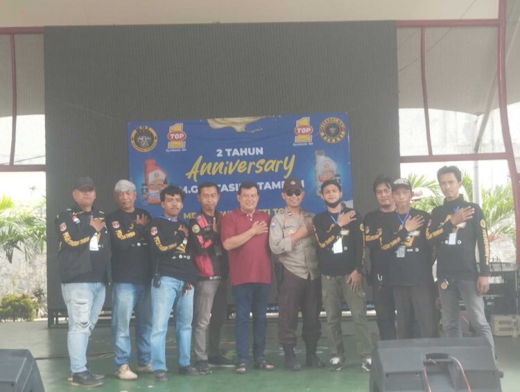 Polsek Tambun Selatan Kawal Anniversary Komunitas Ojol, Sampaikan Pesan Kondusifitas