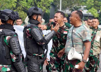 Siap Antisipasi Bangsitnas, Prajurit Yonif 3 Marinir Siagakan Penanggulangan Huru Hara