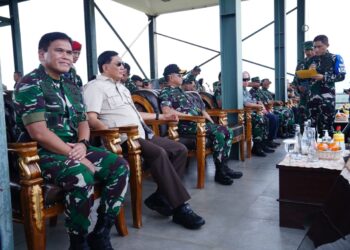 Panglima TNI Dampingi Menhan RI Tinjau Latihan Puncak Super Garuda Shield di Baturaja