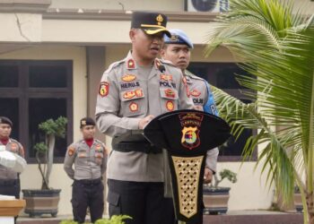 Polres Lampung Tengah Gelar Upacara Peringatan Hari Olahraga Nasional