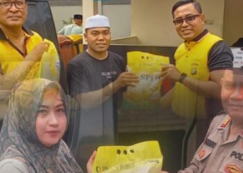 Polsek Cikarang Selatan Gelar Gerakan Pangan Murah, Sediakan 5 Ton Beras untuk Warga