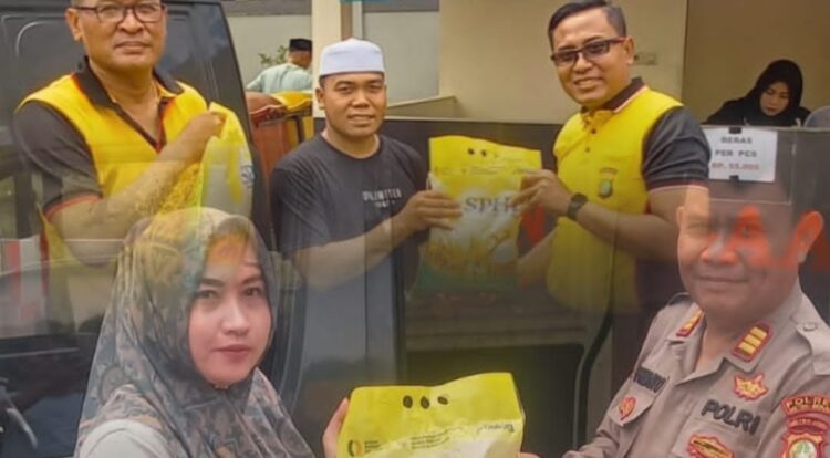 Polsek Cikarang Selatan Gelar Gerakan Pangan Murah, Sediakan 5 Ton Beras untuk Warga