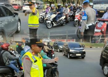 Kapolsek Cikarang Selatan Turun Langsung Atur Lalu Lintas di Pagi Hari