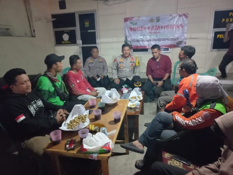 Kapolsek Babelan Jalin Silaturahmi dengan Komunitas Ojek Online ‘PUMA’, Persiapan Apel Kebangsaan Ojol