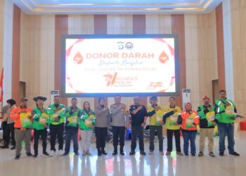 HUT Humas Polri Ke-74 : Polda Lampung Gelar Donor Darah, Wujudkan Polri Humanis Untuk Masyarakat