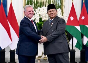 Presiden Prabowo Sambut Raja Abdullah II ibn Al Hussein di Istana Merdeka