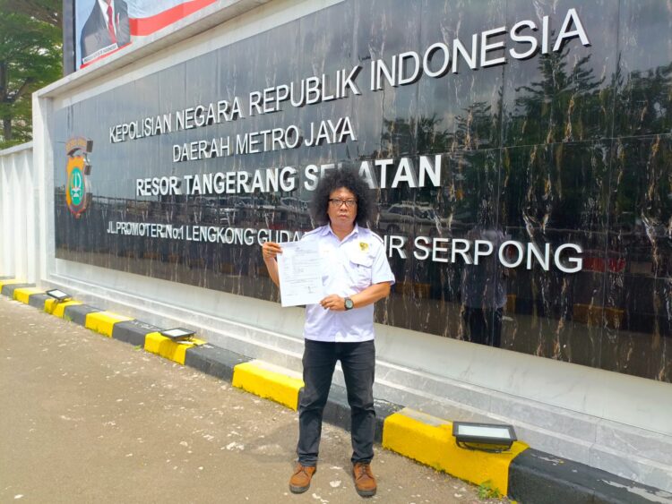 Advokat Puguh Kribo melaporkan ke Polres Tangsel adanya Dugaan Penyalahgunaan Hak 385 Kuh Pidana dan 376 penggelapan dilakukan oleh KRU, DAU, YJU