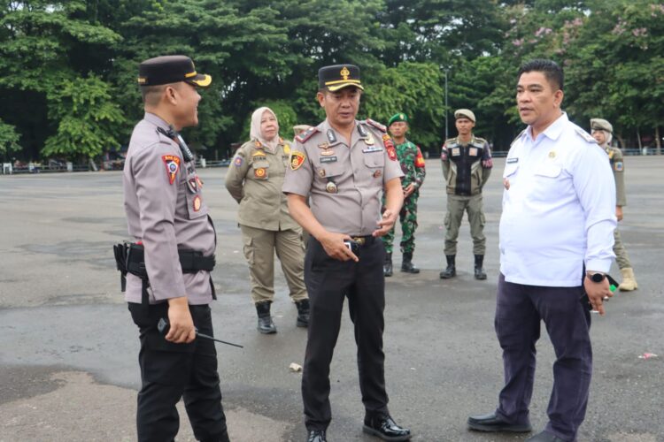 Dalam Rangka Kunjungan Kerja Mentri Dan BNN Ke Kabupaten Lahat Polres Lahat Gelar Apel Gabungan .