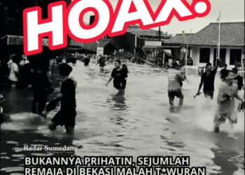 Seketaris RW, Warga dan Bhabinkamtibmas serta Babinsa Klarifikasi Adanya Isu “Bukannya prihatin, sejumlah remaja di Bekasi malah Tawuran Saat Banjir” di Graha Prima Tambun Selatan