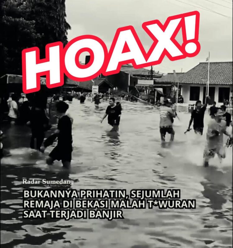 Seketaris RW, Warga dan Bhabinkamtibmas serta Babinsa Klarifikasi Adanya Isu “Bukannya prihatin, sejumlah remaja di Bekasi malah Tawuran Saat Banjir” di Graha Prima Tambun Selatan