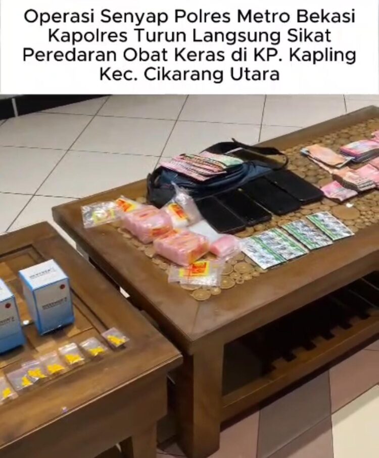 Operasi Senyap Dini Hari, Kapolres Metro Bekasi Sikat Obat Keras di Kampung Kavling: 4 Orang Diamankan