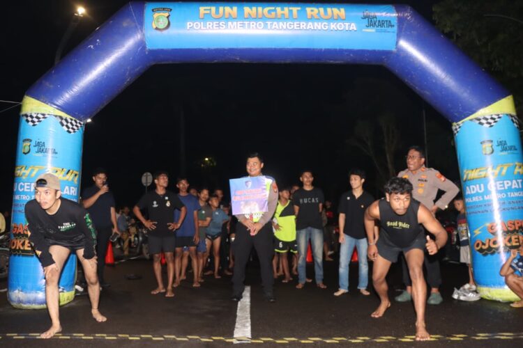 Cegah Tawuran Remaja, Kapolres Metro Tangerang Kota Gelar Night Run Bersama Warga