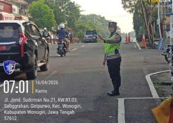 Satlantas Polres Wonogiri Gelar “Strong Point” Pagi, Atur Lalu Lintas di Sejumlah Titik Rawan