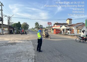 Wujud Pelayanan Prima, Sat lantas Polres Tulang Bawang Barat Laksanakan Pam Rawan Pagi Membantu Kelancaran Masyarakat