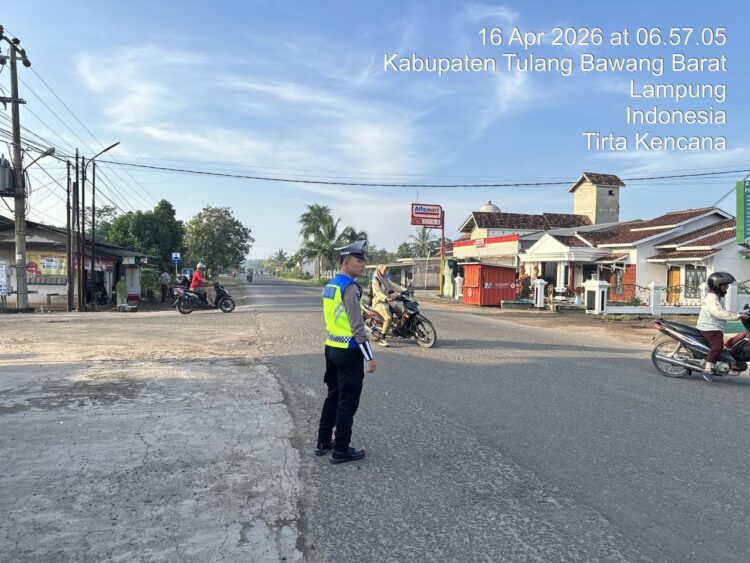 Wujud Pelayanan Prima, Sat lantas Polres Tulang Bawang Barat Laksanakan Pam Rawan Pagi Membantu Kelancaran Masyarakat